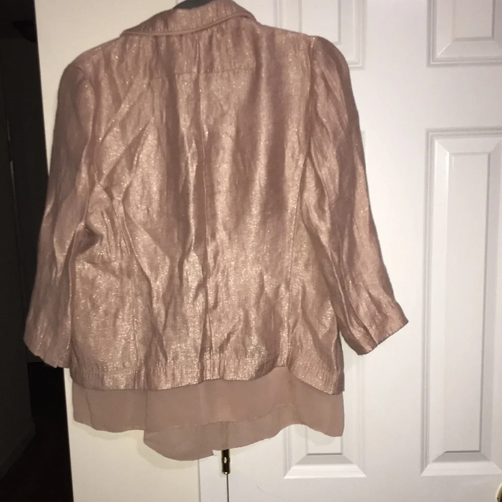 Lux Vintage Simply Vera Wang Classy Sparkling Salmon Beautiful Blazer - Picture 5 of 6